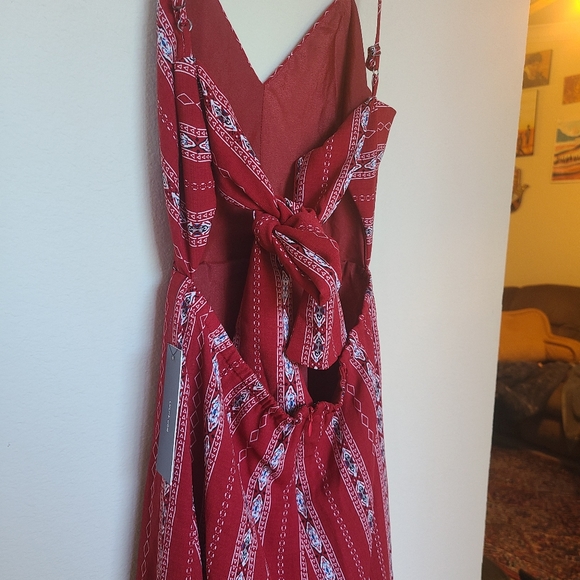 ☆NWT Lulus Calabash Rust Red Print Midi Dress XS☆ - Picture 8 of 8